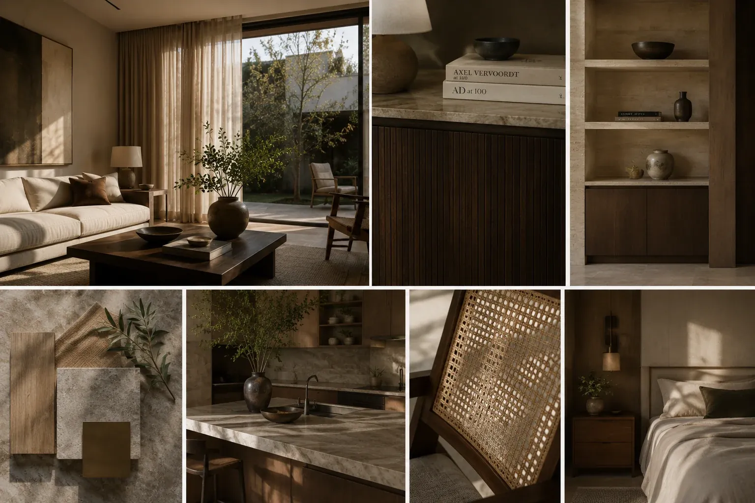 Curated material textures for interior architecture
